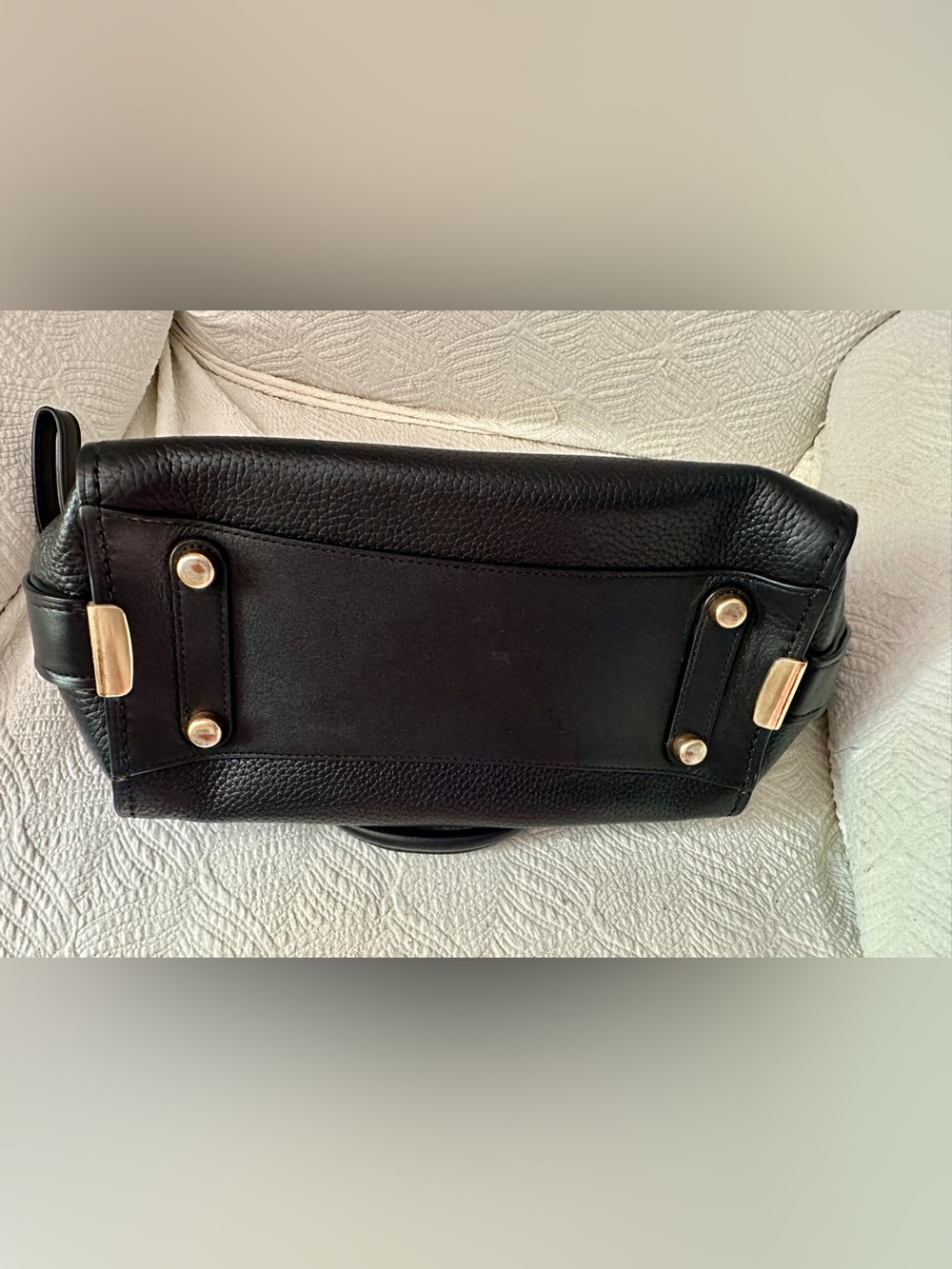 Coach Black Leather Satchel Handbag with Gold Hardware - Picture 2 of 4